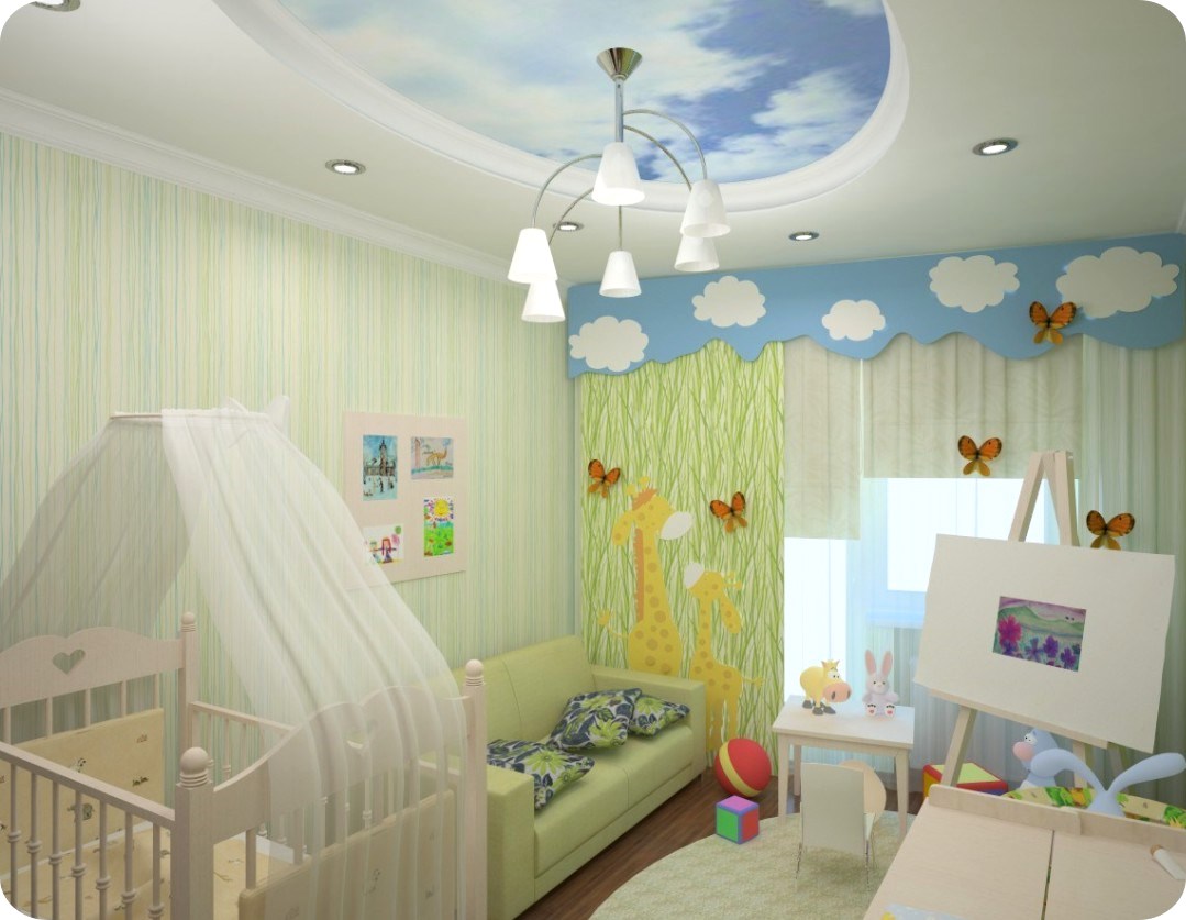 Потолок в комнате новорожденного